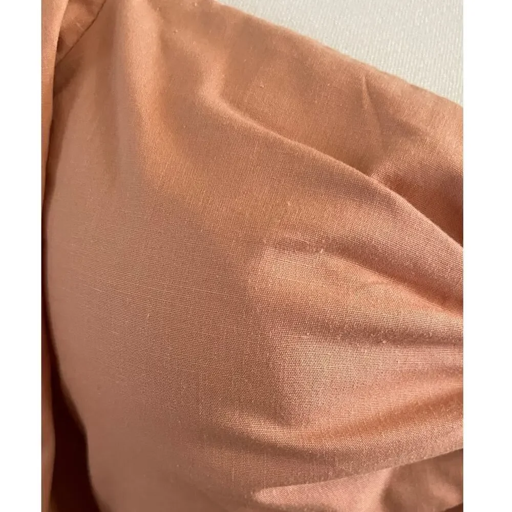 Abercrombie & Fitch Drama Puff Sleeve O-Ring Sweetheart Crop Top Peach Size‎ XS